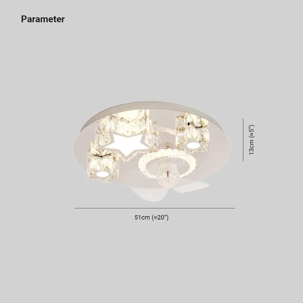 Round Ceiling Fan for Bedroom Pendant Light - Clowas