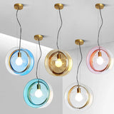 Round Colorful Glass Modern Pendant Light - Clowas