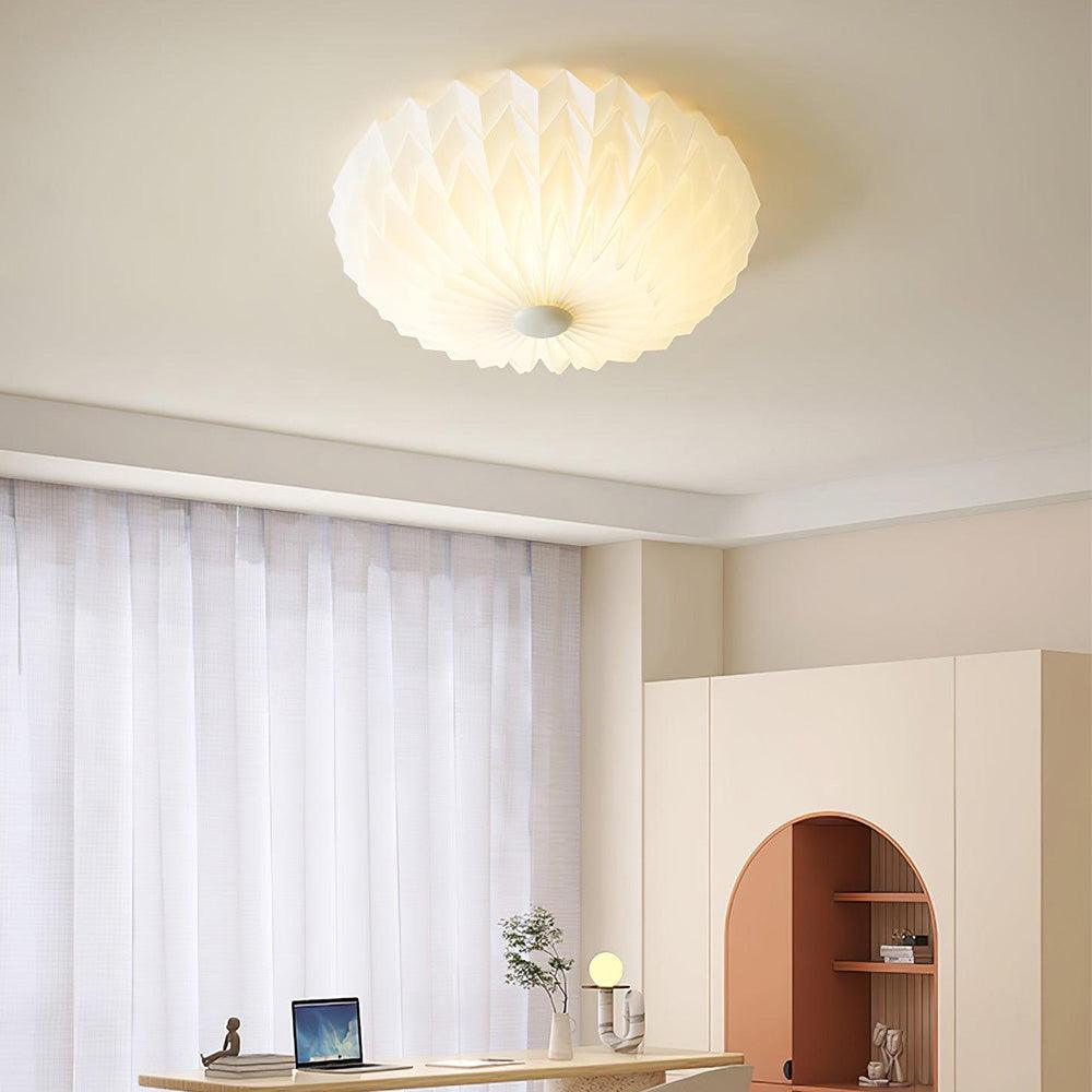 Modern Geometric Pleated Shade Ceiling Light for Study Room