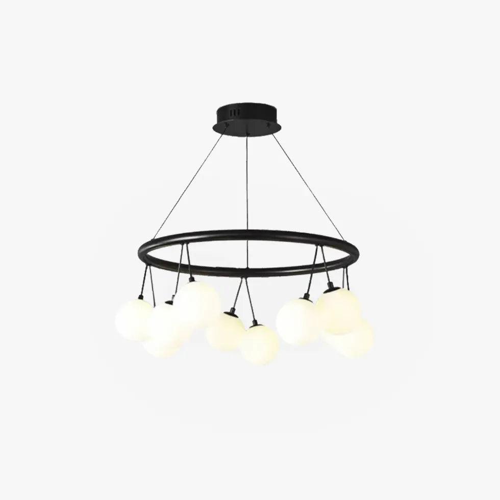 Round Frame Black Modern Chandelier - Clowas