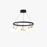 Round Frame Black Modern Chandelier - Clowas