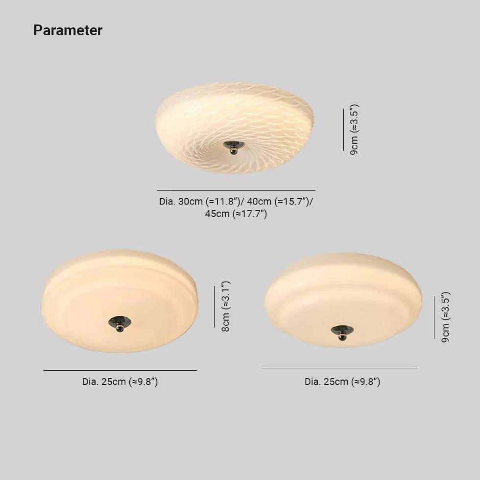 Round Glass for Bedroom White Ceiling Light - Clowas