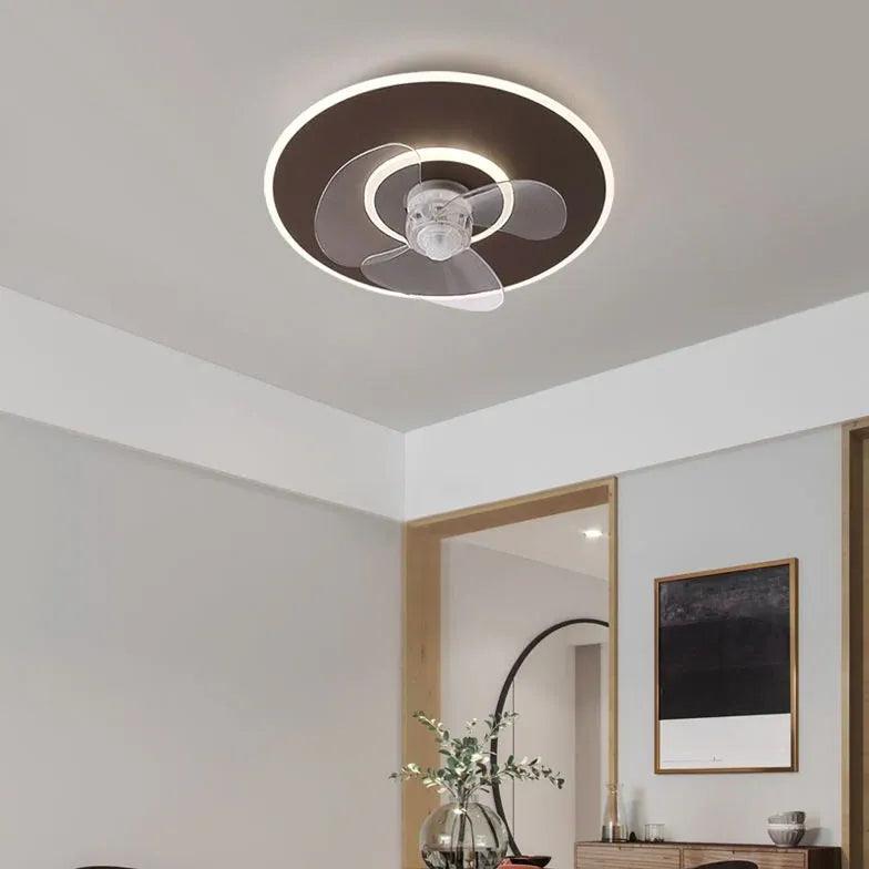 Round Noodle Modern Ceiling Fan with Light - Clowas
