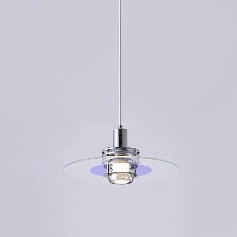 Round Transparent Glass Panel Modern Pendant Light - Clowas
