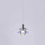 Round Transparent Glass Panel Modern Pendant Light - Clowas