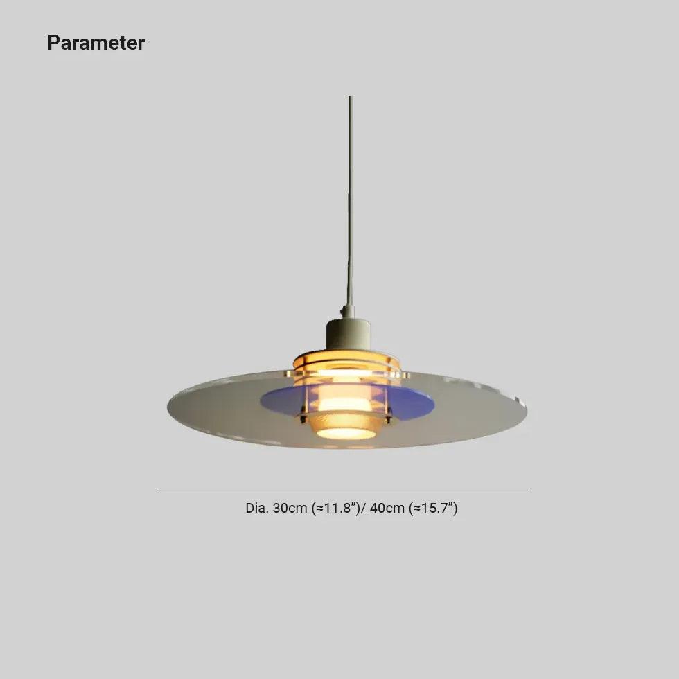 Round Transparent Glass Panel Modern Pendant Light - Clowas