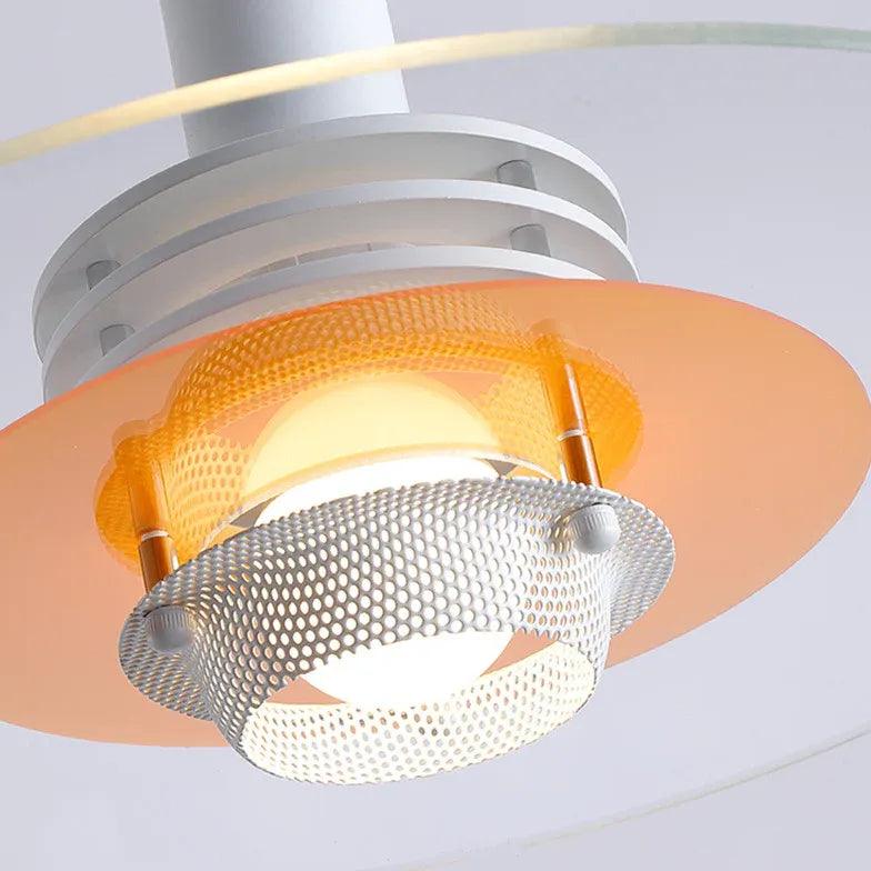 Round Transparent Glass Panel Modern Pendant Light - Clowas