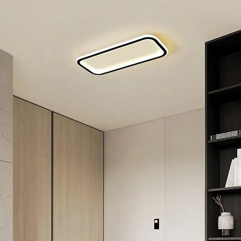 Rounded Corners Black Modern Flush Ceiling Lights - Clowas