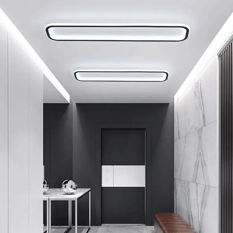 Rounded Corners Black Modern Flush Ceiling Lights - Clowas