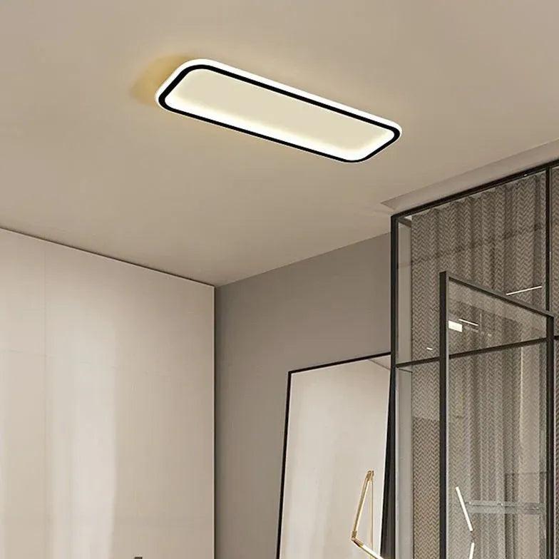 Rounded Corners Black Modern Flush Ceiling Lights - Clowas