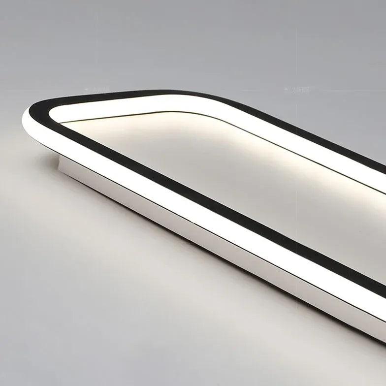 Rounded Corners Black Modern Flush Ceiling Lights - Clowas