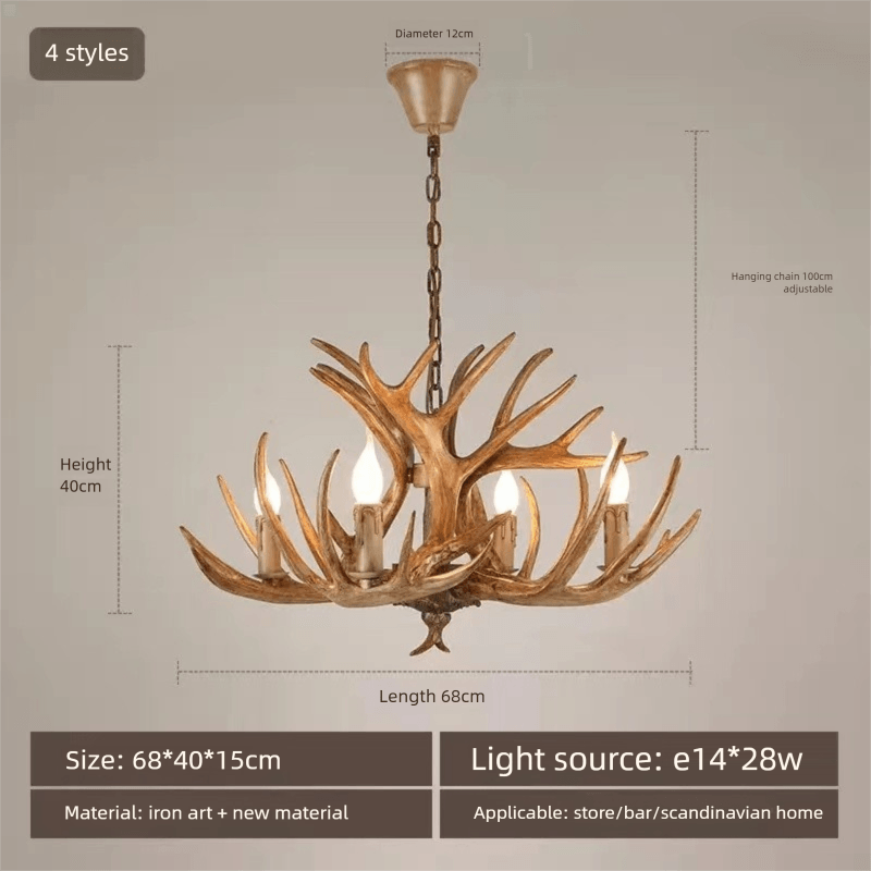 Rustic style antler led chandelier - Clowas