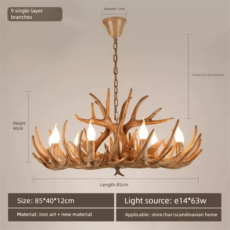 Rustic style antler led chandelier - Clowas