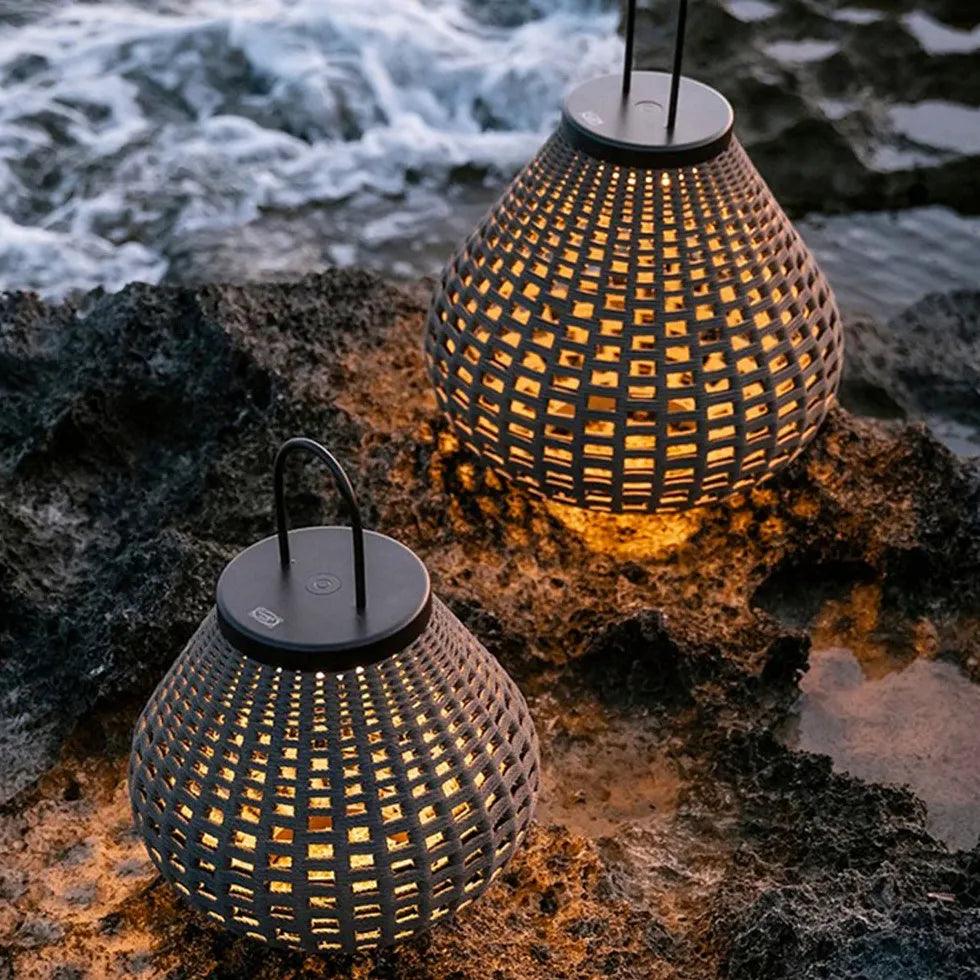Outdoor Waterproof Wooden Camping Lantern Lighting Floor Lamps