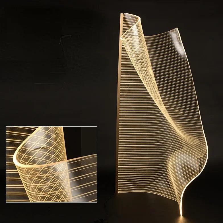 Acrylic Transparent Flowing Fabric Design Floor Lamp - Clowas