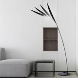 Minimalist Leaf Floor Lamp in Black for Living Room