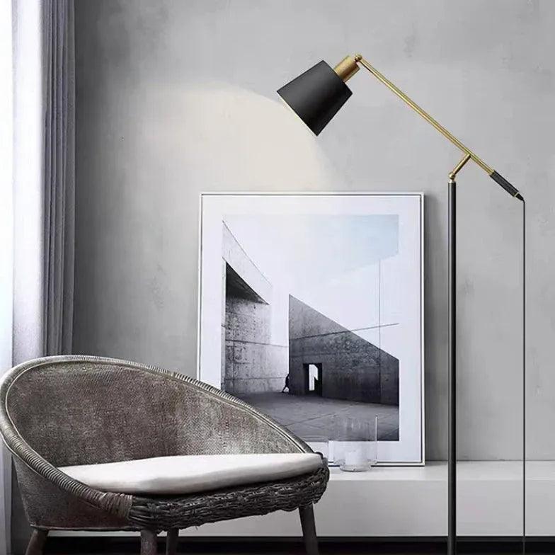 Angled Floor Lamp with American Metal Design