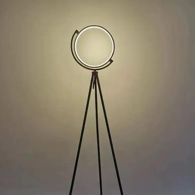 Tripod Floor Lamp with Rotating Round Design