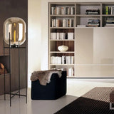 Floor Lamp with Square Base Glass Globe Design