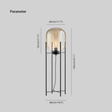 Floor Lamp with Square Base Glass Globe Design