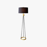 Eye-Caring Black Floor Lamp with Tripod for Living Room