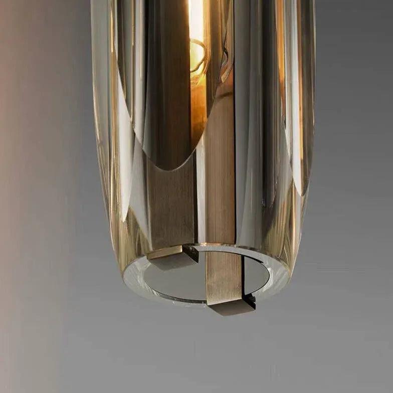 Long cylindrical glass modern pendant lights - Clowas