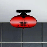 Flat Sphere Glass Modern Ceiling Light - Clowas