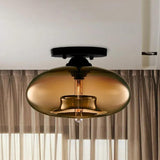 Flat Sphere Glass Modern Ceiling Light - Clowas