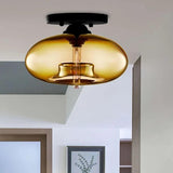 Flat Sphere Glass Modern Ceiling Light - Clowas