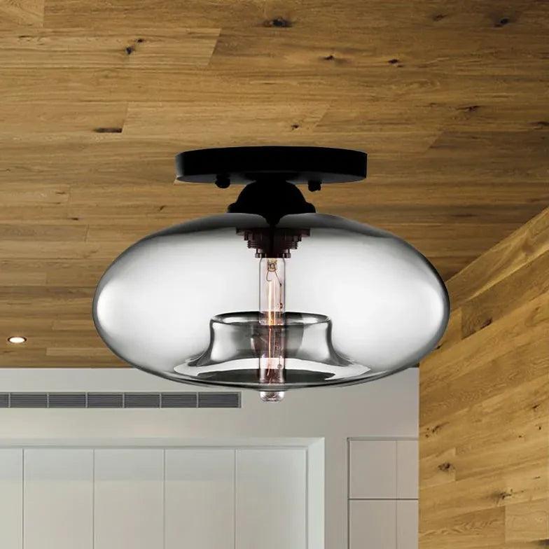 Flat Sphere Glass Modern Ceiling Light - Clowas