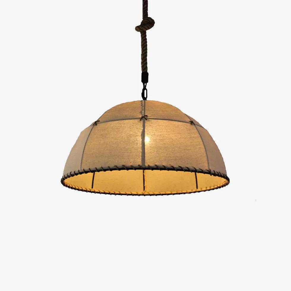 Semi-Circular Fabric Shade Vintage Pendant Light - Clowas