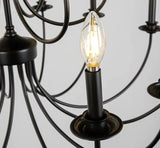 Black Curved Multi-Head Living Room Chandelier - Clowas