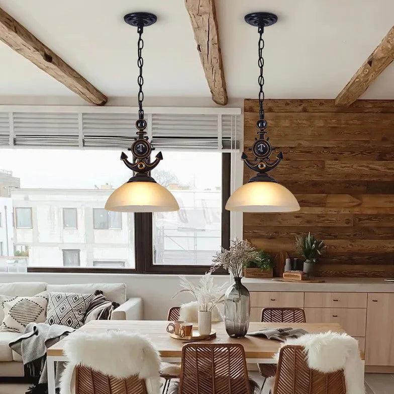 Glass Shade Hanging Chain Pendant Light - Clowas