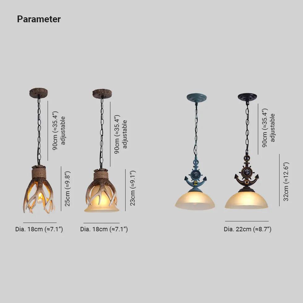 Glass Shade Hanging Chain Pendant Light - Clowas