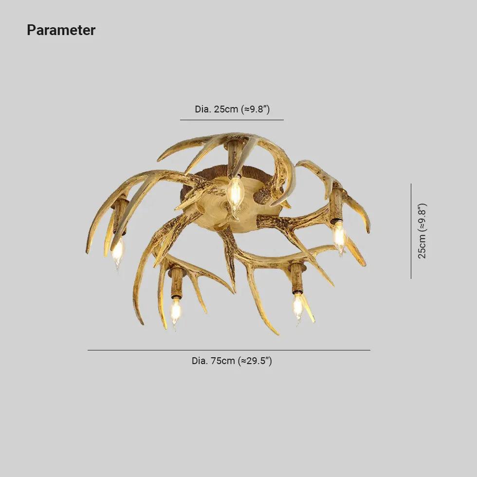 Faux Antler Wooden Multi-Light Vintage Chandelier - Clowas