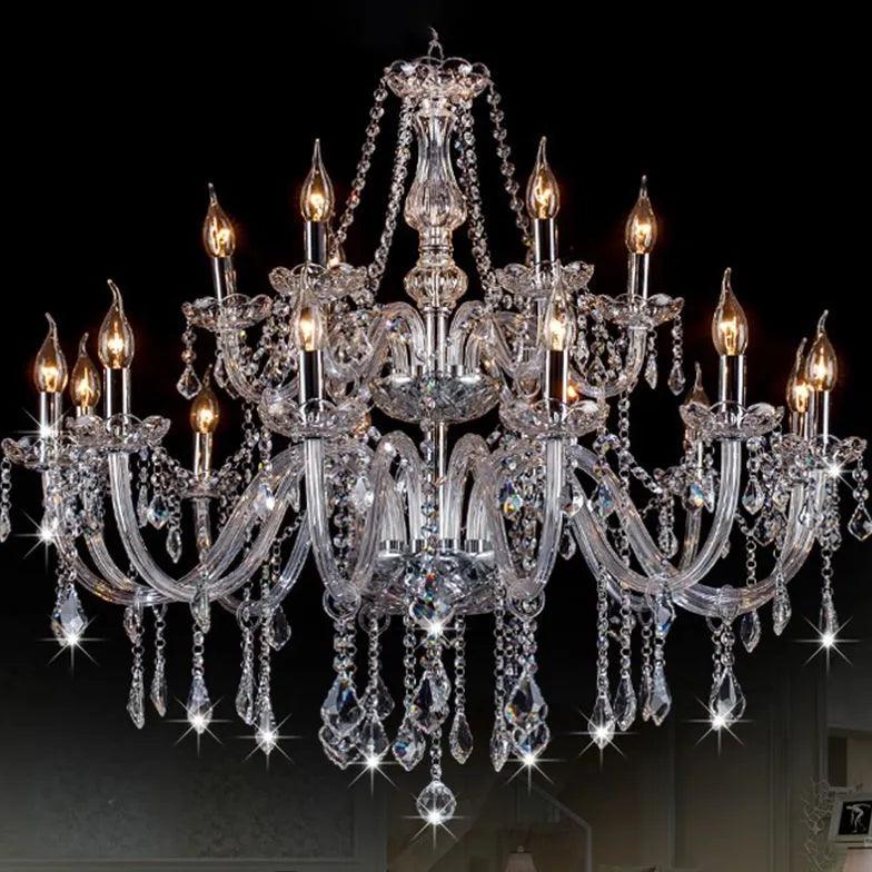 Glass Candle Holders Elegant Vintage Chandelier - Clowas