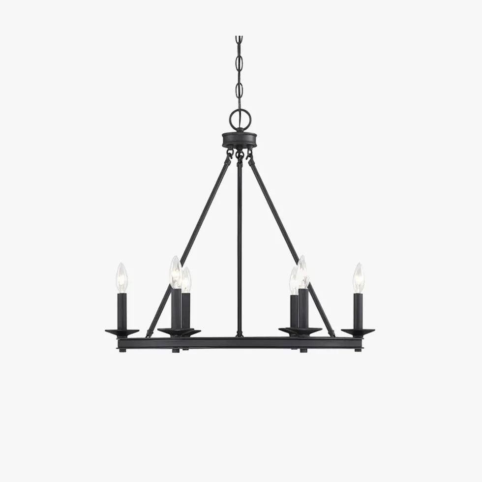 Black Metal Circular Industrial Chandelier - Clowas