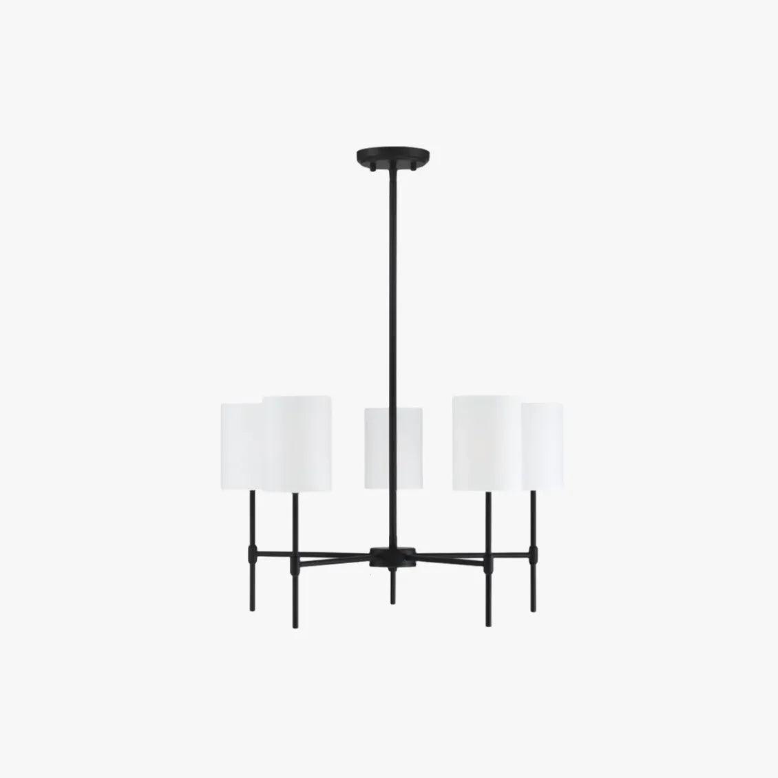 Cylindrical White Shade Modern Chandelier - Clowas