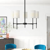 Cylindrical White Shade Modern Chandelier - Clowas