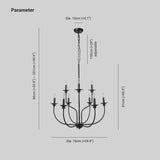 Multi-Head Candle Design Black Chandelier - Clowas