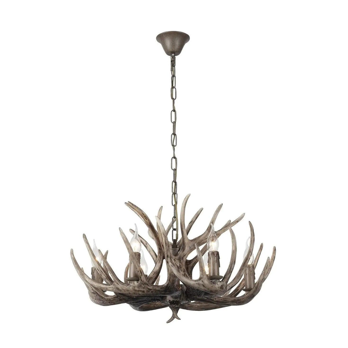 Faux Antler Wooden Candle Holder Vintage Chandelier - Clowas