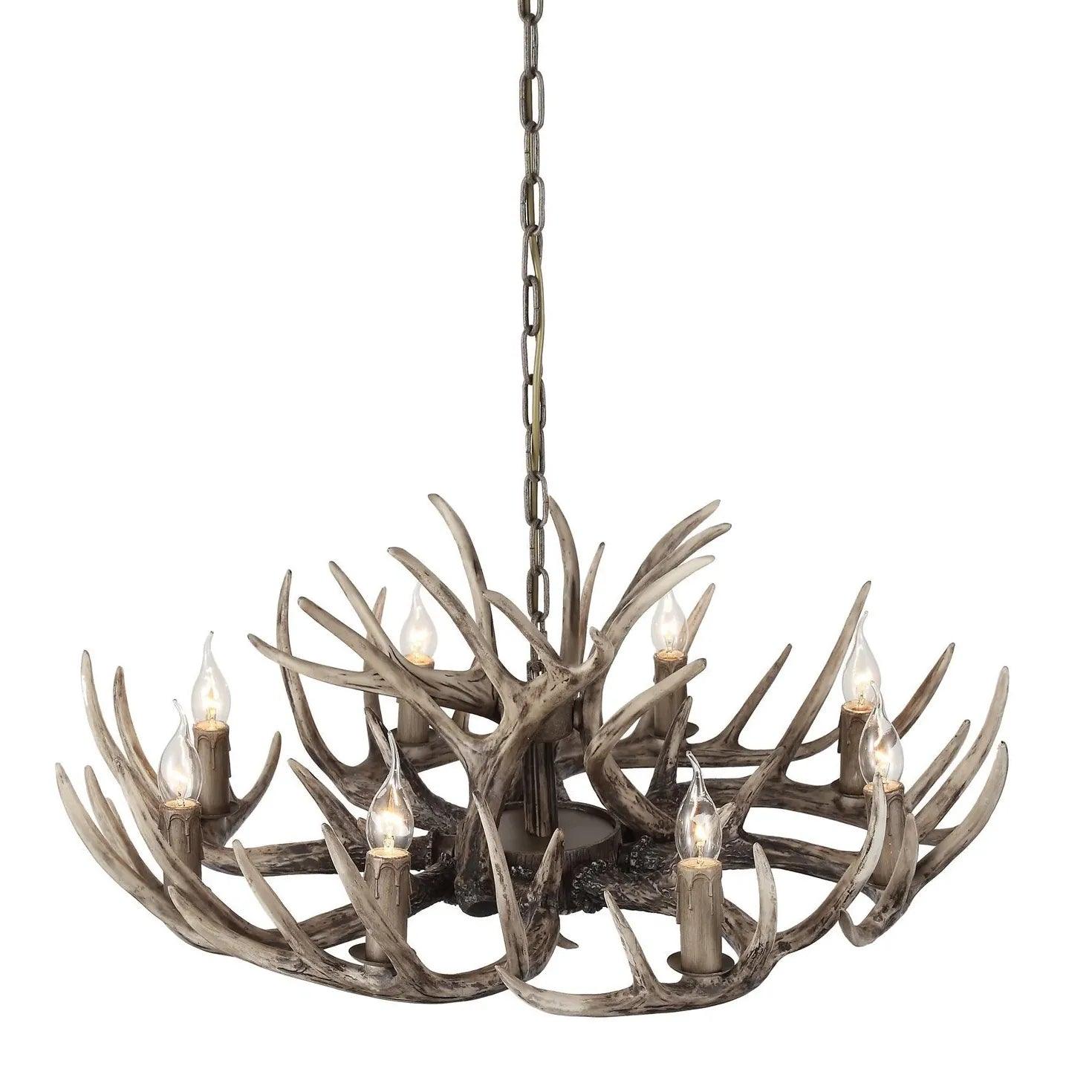 Faux Antler Wooden Candle Holder Vintage Chandelier - Clowas