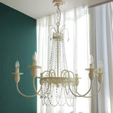 French Cream LED Crystal Candle Chandelier