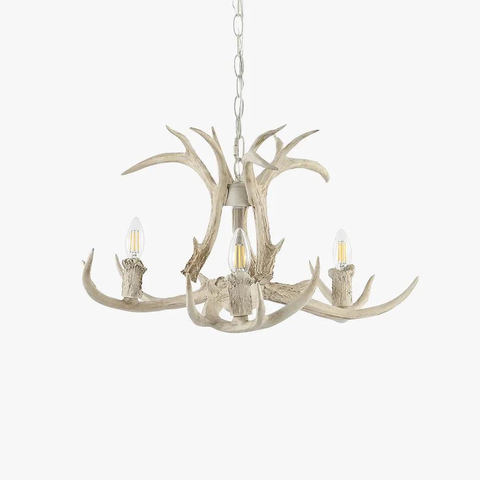 Faux Antler White Candelabra Branch Chandelier - Clowas