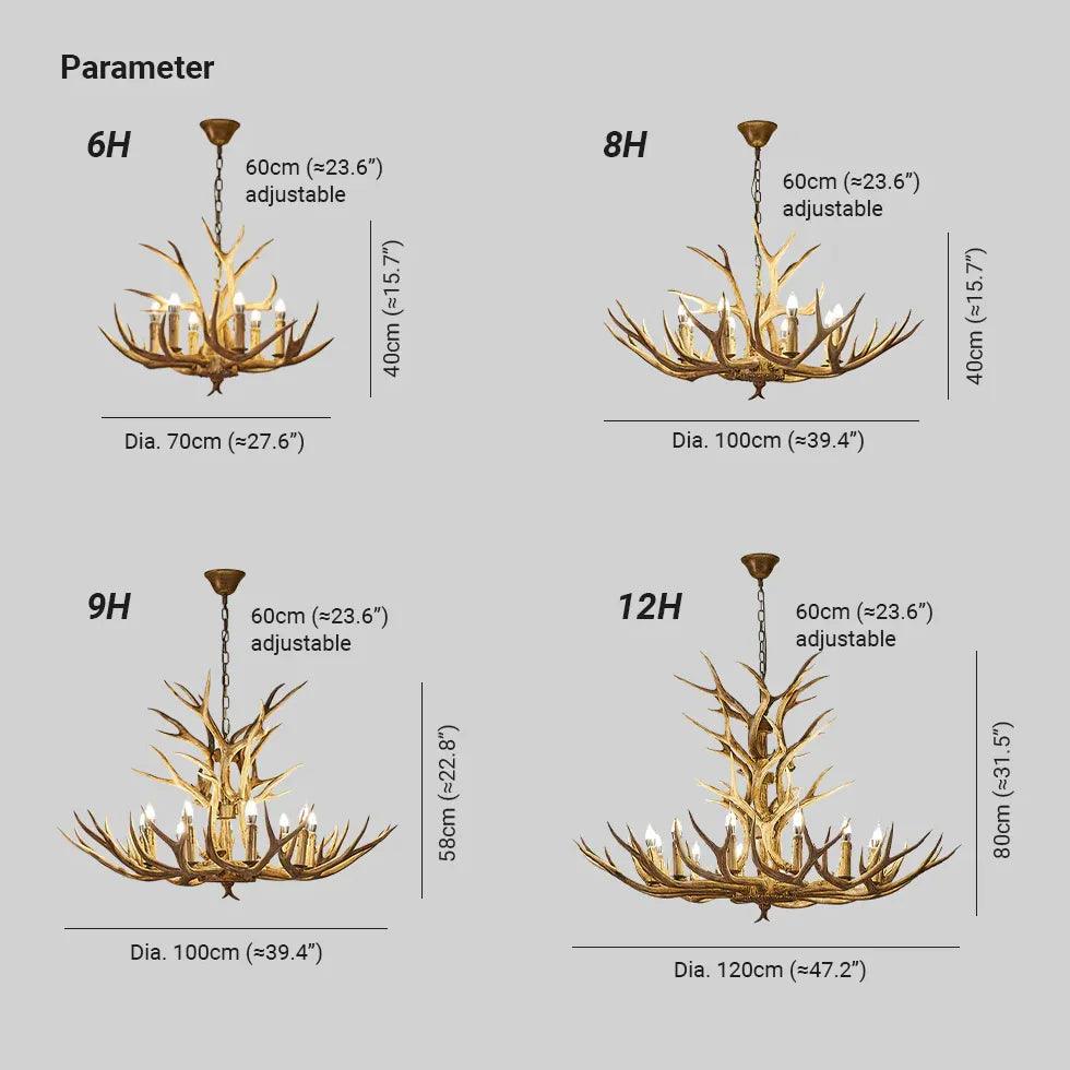 Faux Antler Wooden Candle Holder Chandelier - Clowas