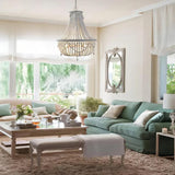 Wooden Beads Hanging Pendant Lights for Living Room