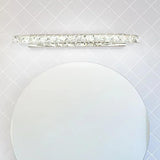 Silver Crystal Linear Bathroom Mirror Lights - Clowas