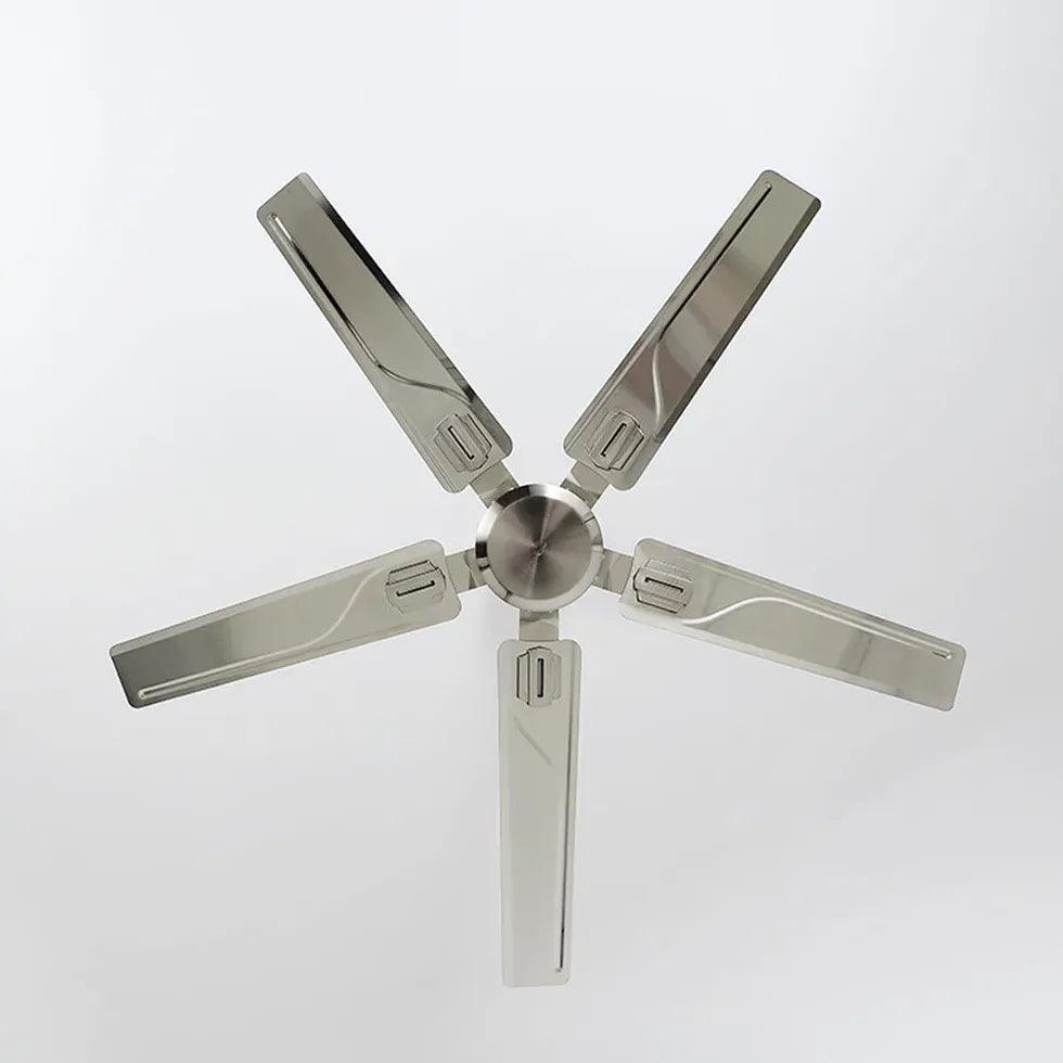 Silver Five-Blade Metallic Industrial Ceiling Fan - Clowas