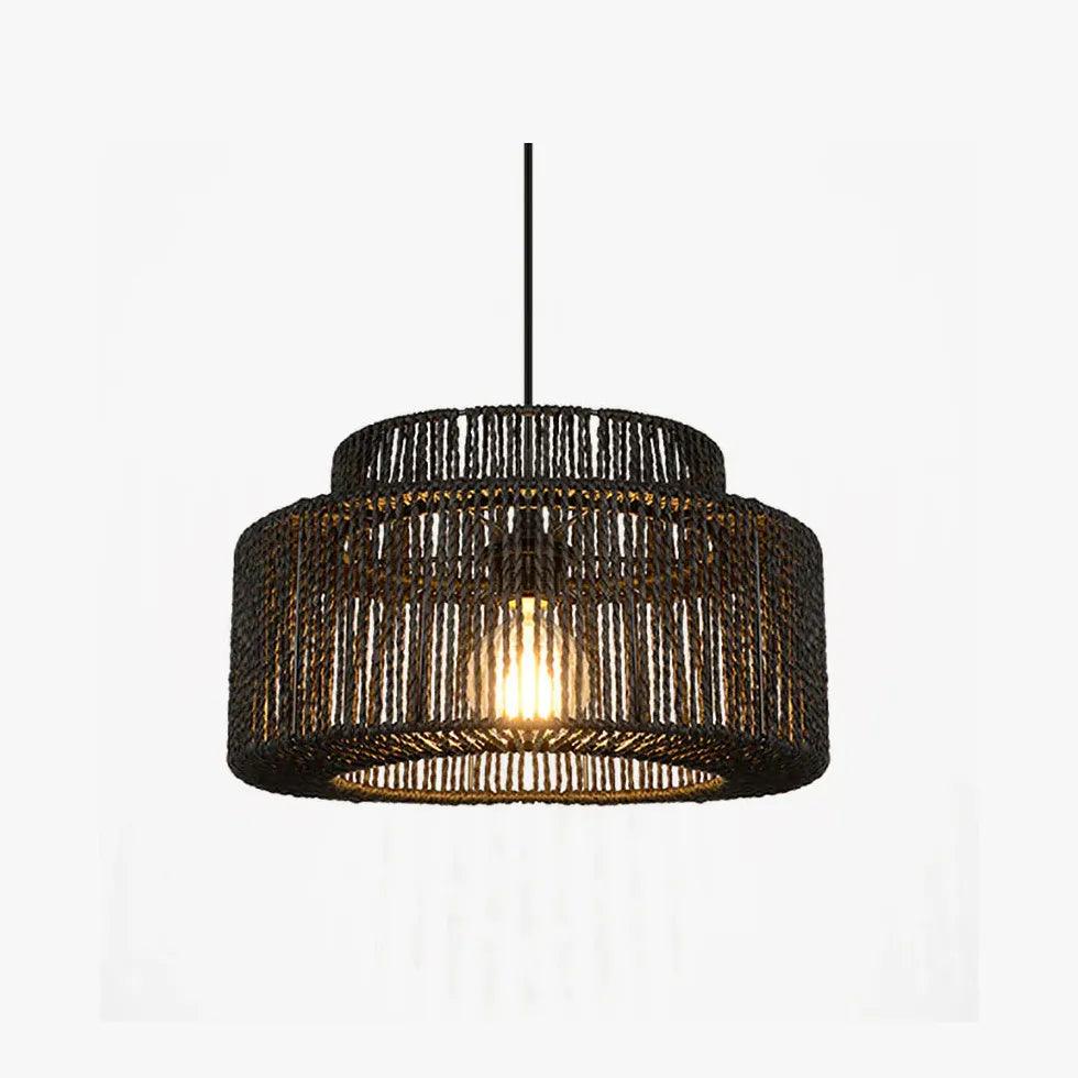 Simple Dark Tones Rattan Pendant Light - Clowas