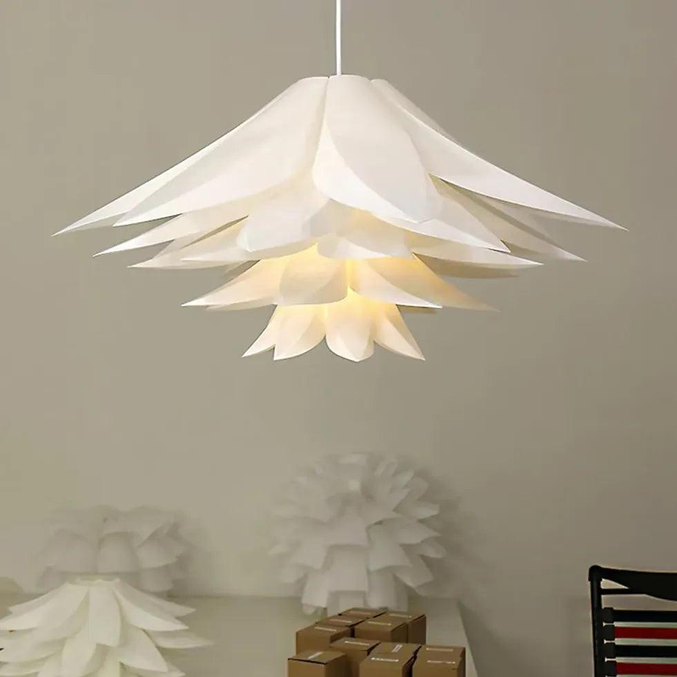 Six-Layer Lotus Lampshade White Bedroom Pendant Light - Clowas